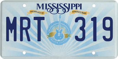 MS license plate MRT319