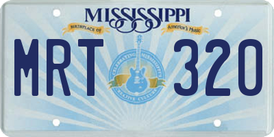 MS license plate MRT320
