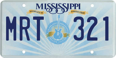 MS license plate MRT321