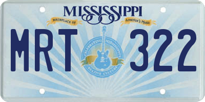 MS license plate MRT322