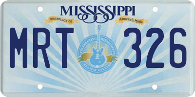 MS license plate MRT326