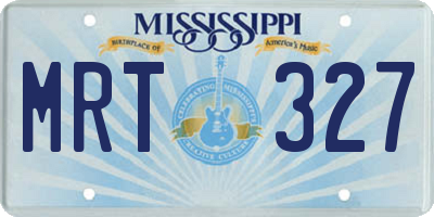 MS license plate MRT327