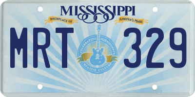 MS license plate MRT329