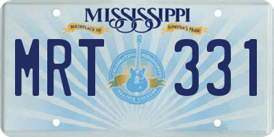 MS license plate MRT331