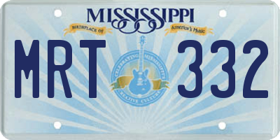 MS license plate MRT332