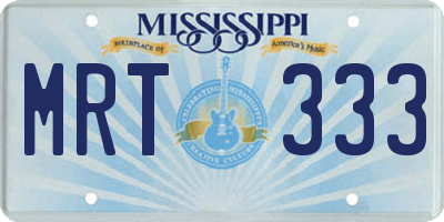 MS license plate MRT333