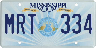 MS license plate MRT334
