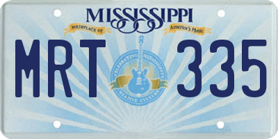 MS license plate MRT335