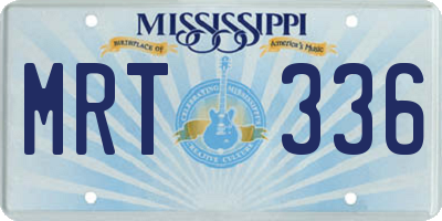 MS license plate MRT336