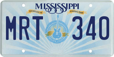 MS license plate MRT340