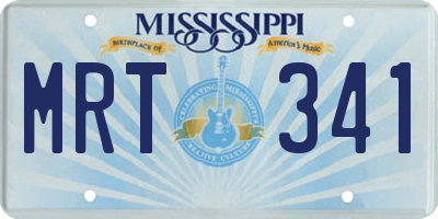 MS license plate MRT341