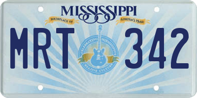 MS license plate MRT342