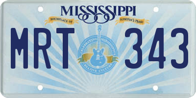 MS license plate MRT343