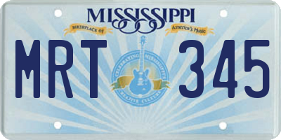 MS license plate MRT345