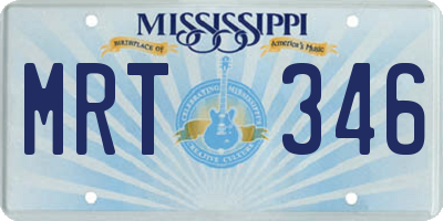 MS license plate MRT346