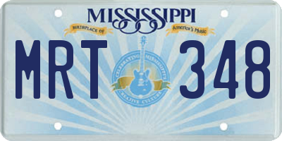 MS license plate MRT348