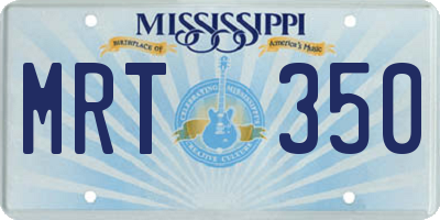 MS license plate MRT350