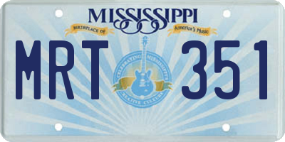 MS license plate MRT351