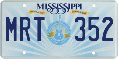 MS license plate MRT352