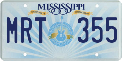 MS license plate MRT355