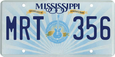 MS license plate MRT356