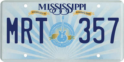 MS license plate MRT357