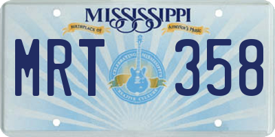MS license plate MRT358