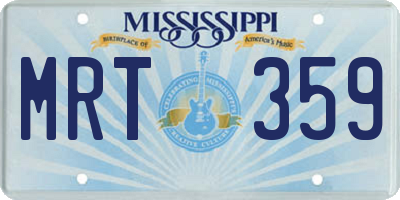 MS license plate MRT359