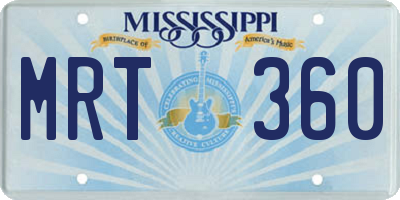 MS license plate MRT360