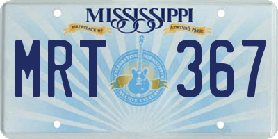MS license plate MRT367