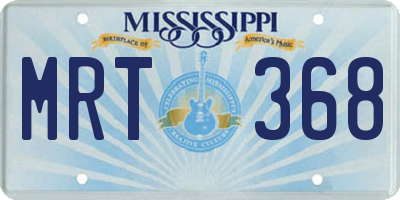 MS license plate MRT368