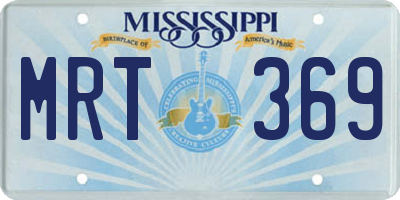 MS license plate MRT369