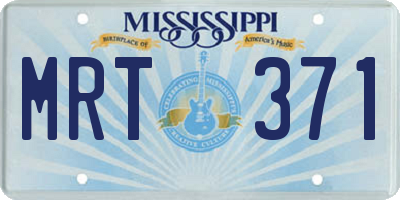 MS license plate MRT371
