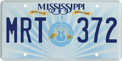 MS license plate MRT372