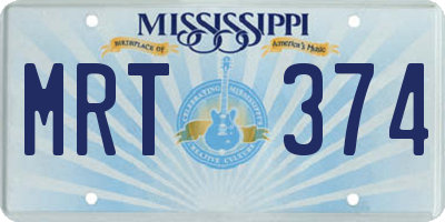 MS license plate MRT374