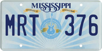 MS license plate MRT376