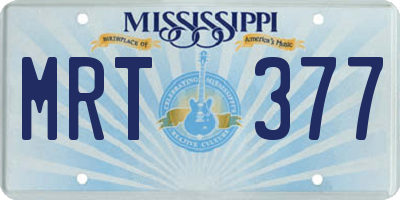 MS license plate MRT377
