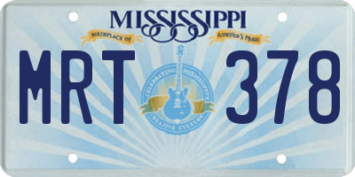 MS license plate MRT378
