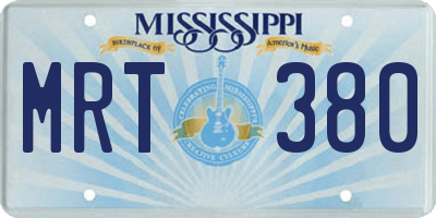 MS license plate MRT380