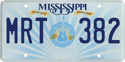 MS license plate MRT382