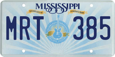 MS license plate MRT385