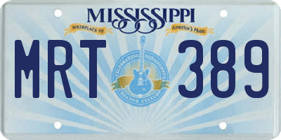 MS license plate MRT389