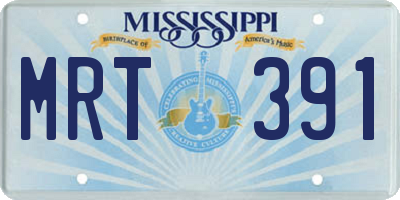 MS license plate MRT391