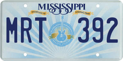 MS license plate MRT392