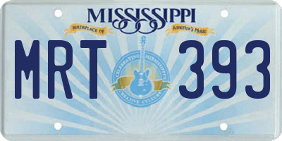 MS license plate MRT393
