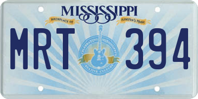 MS license plate MRT394