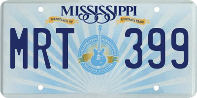 MS license plate MRT399