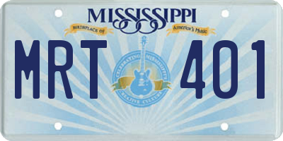 MS license plate MRT401