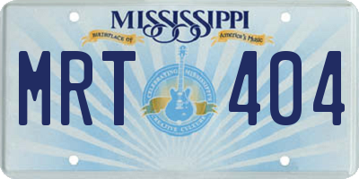 MS license plate MRT404