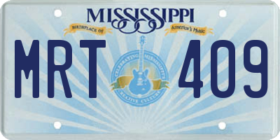 MS license plate MRT409